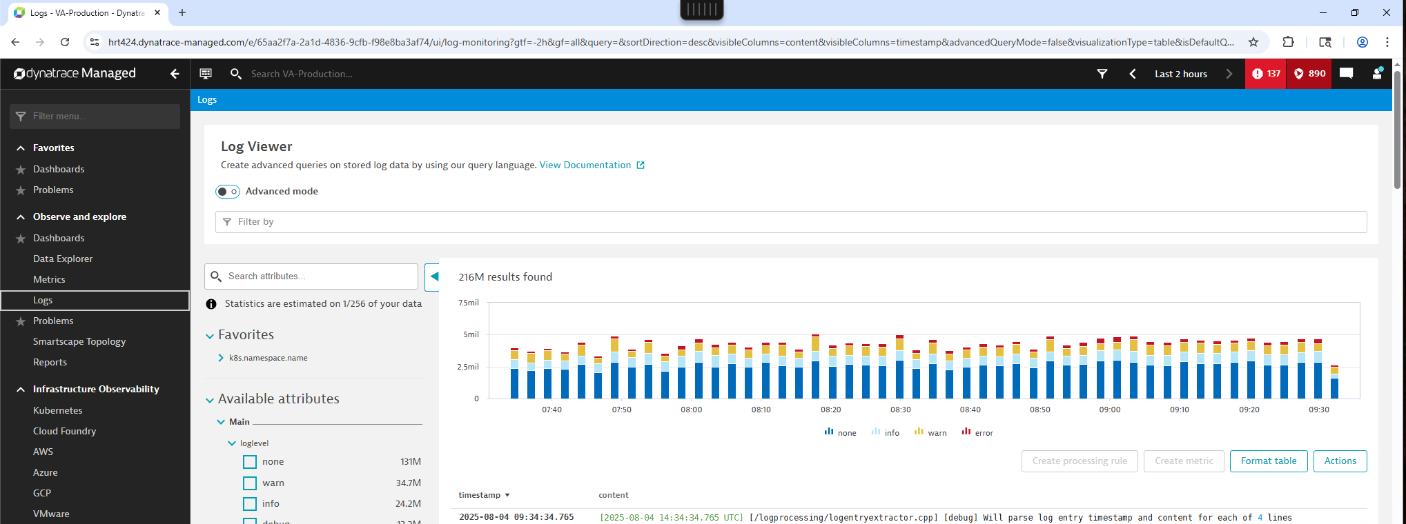 Log Viewer Interface