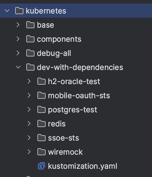 dev with deps structure